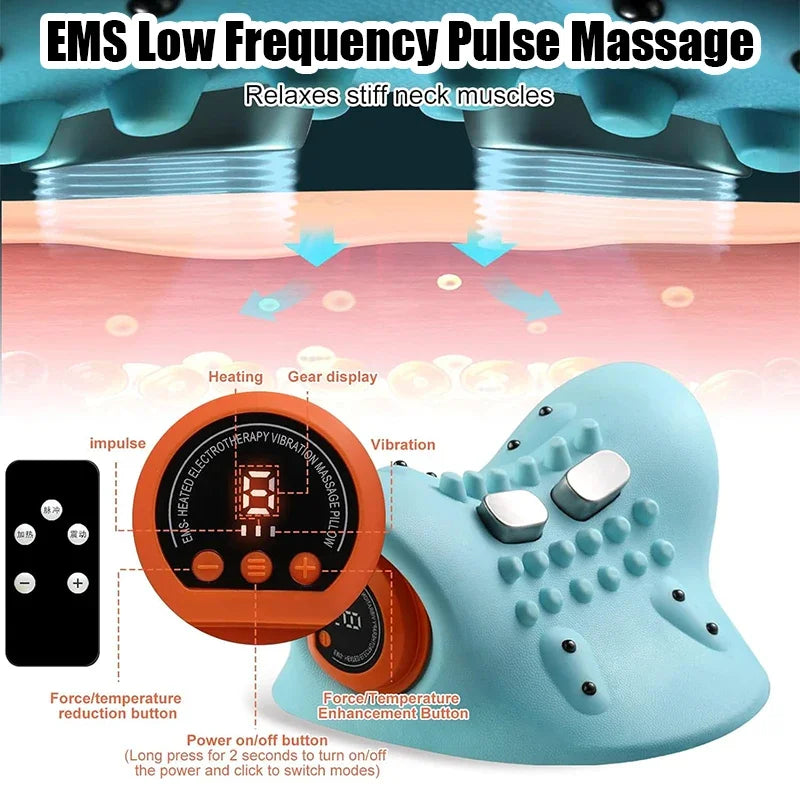 Neck Massager Traction & Acupoint Massage Ergonomic Pillow