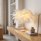 Feather Accent Lamp for Living Room and Bedroom Decor