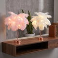 Feather Accent Lamp for Living Room and Bedroom Decor
