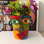 Abstract Face Design Flower Vase for Home Decor