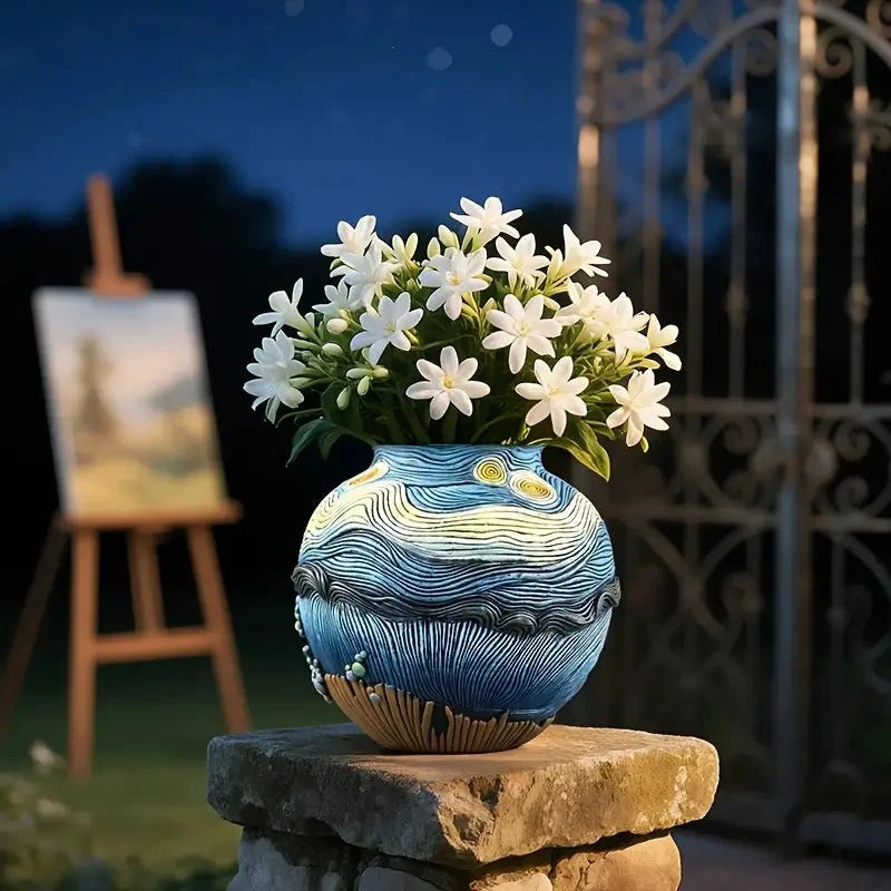 Artistic Round Vase for Flowers – Decorative Home Accent