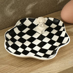 Checkered Pattern Serving Tray – Decorative Home Accent