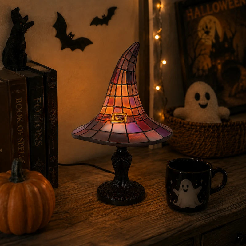 Colorful Mosaic Hat-Shaped Table Lamp