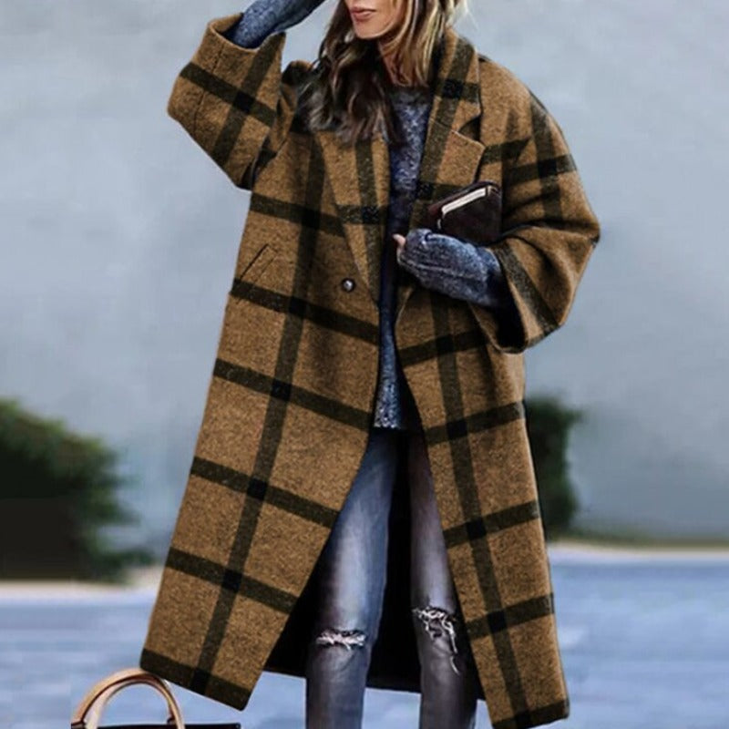 Long Trench Coat for Women - Winter Outerwear