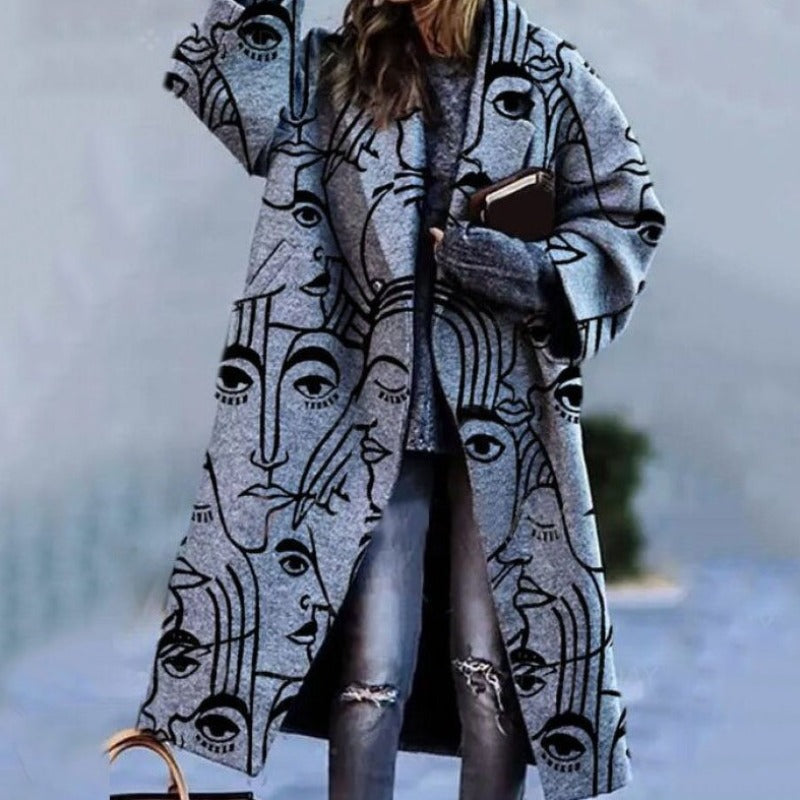 Long Trench Coat for Women - Winter Outerwear