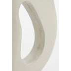 Mangowood Table Decor with Base in White Abstract Design