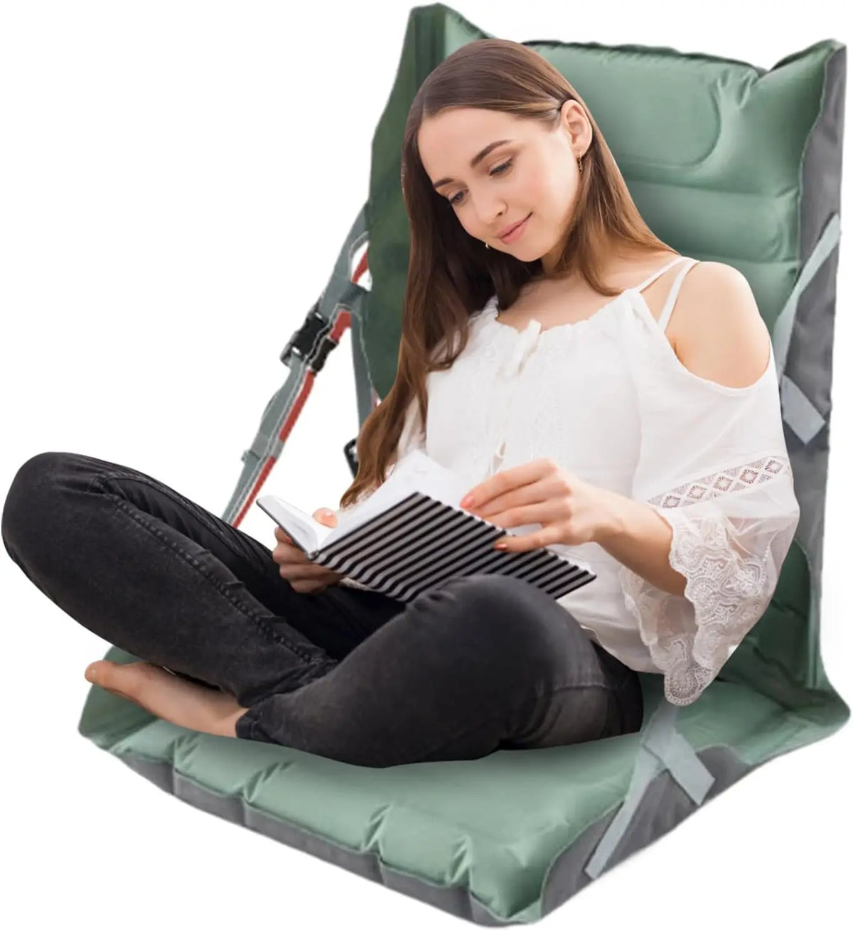 Camping Seat Foldable Inflatable Nylon 353 lb Capacity