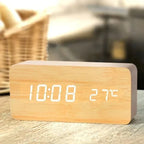 Alarm Clock with Digital Display and Temperature Indicator