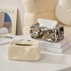 Artistic Wave Ceramic Tissue Holder