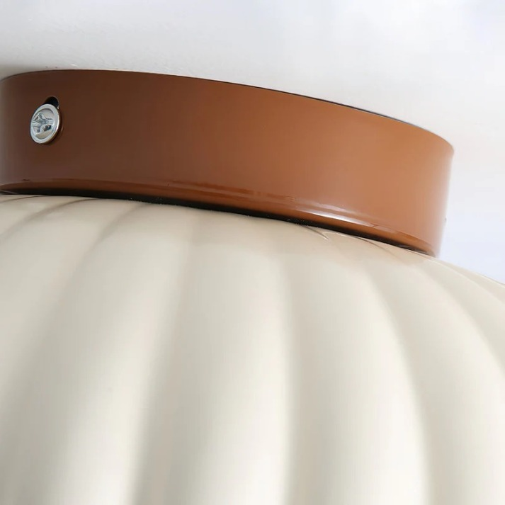 Modern Flush Mount Ceiling Light for Hallway – Glass and Metal Design