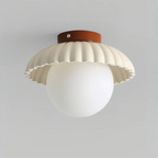 Modern Flush Mount Ceiling Light for Hallway – Glass and Metal Design