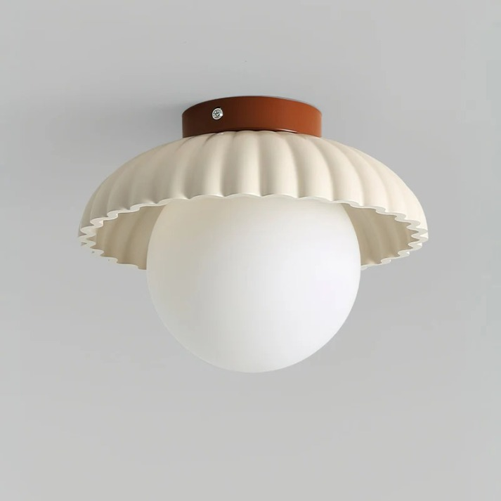 Modern Flush Mount Ceiling Light for Hallway – Glass and Metal Design