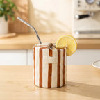 Charming Striped Ceramic Coffee Mug