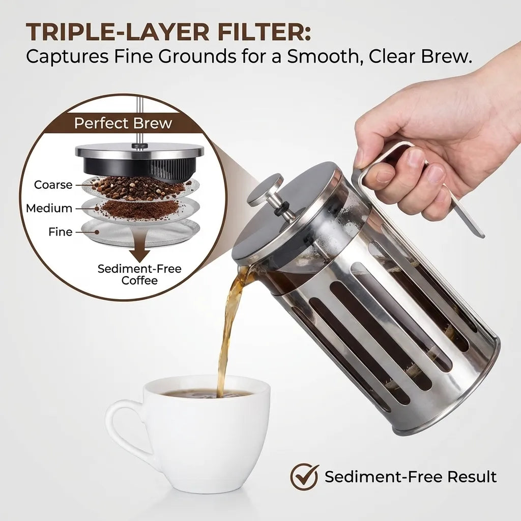 BrewMaster Classic French Press Coffee Maker