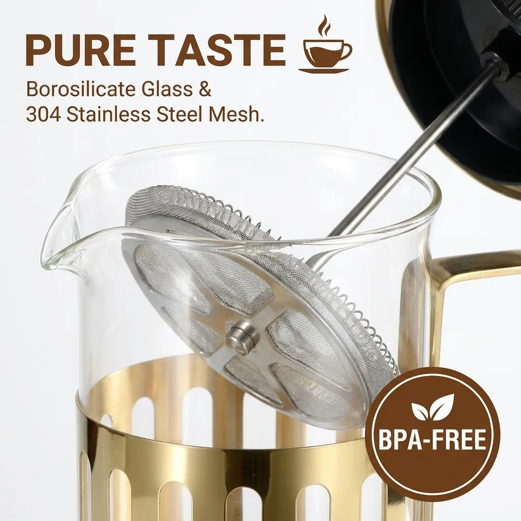 BrewMaster Classic French Press Coffee Maker