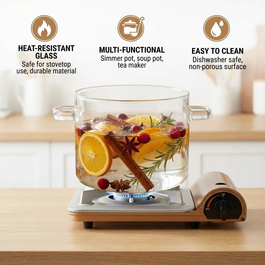 Clarity Glass Simmer Pot – Borosilicate Cookware