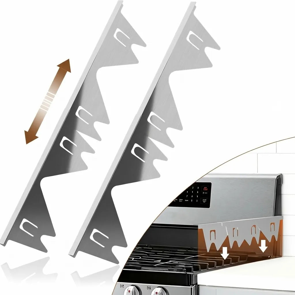 Sleek Stainless Steel Kitchen Gap Shields