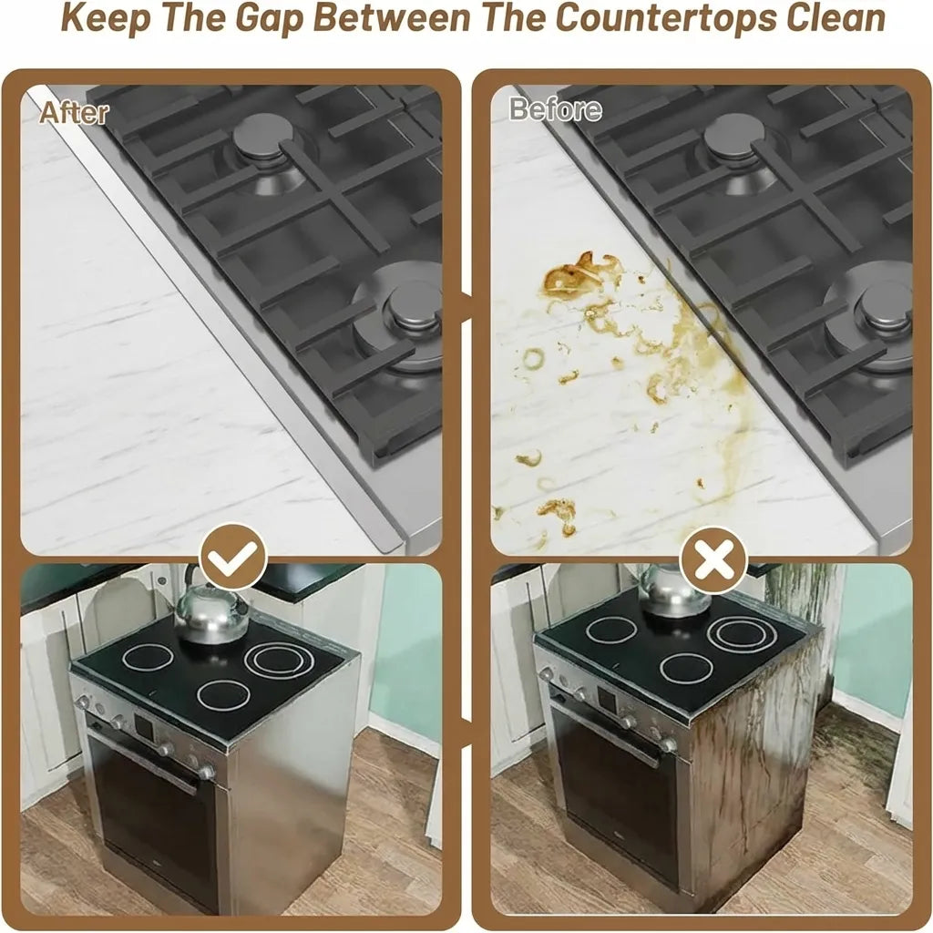 Sleek Stainless Steel Kitchen Gap Shields