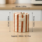 Charming Striped Ceramic Coffee Mug