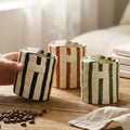 Charming Striped Ceramic Coffee Mug