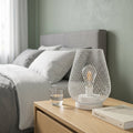 Metal Grid Design Wireless Lamp with Drop-shaped Shade