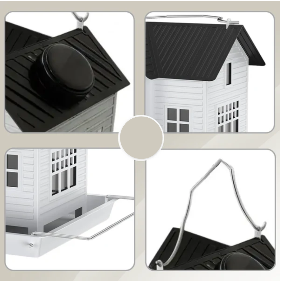Solar-Powered Bird Feeder with LED Lights - Garden Design