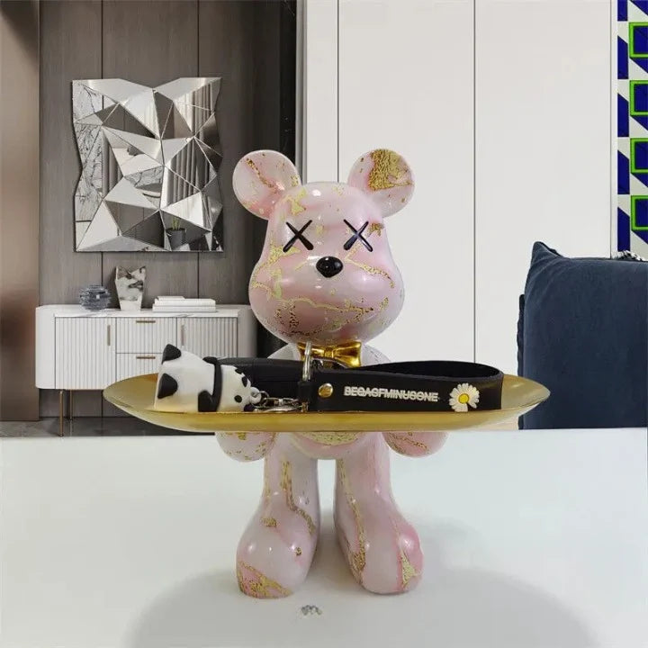 Decorative Bear Storage Figurine Resin Bowl