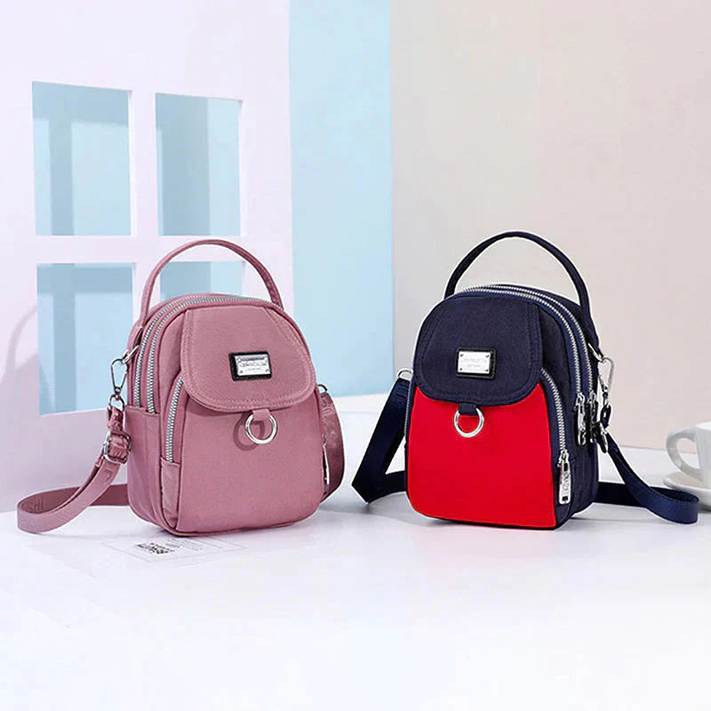 Handbag Ample Storage Multiple Zip Pockets Removable Strap