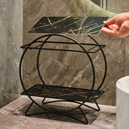 Metal Skincare and Cosmetic Shelf with Cat Ear Base - Two-Tier Organizer