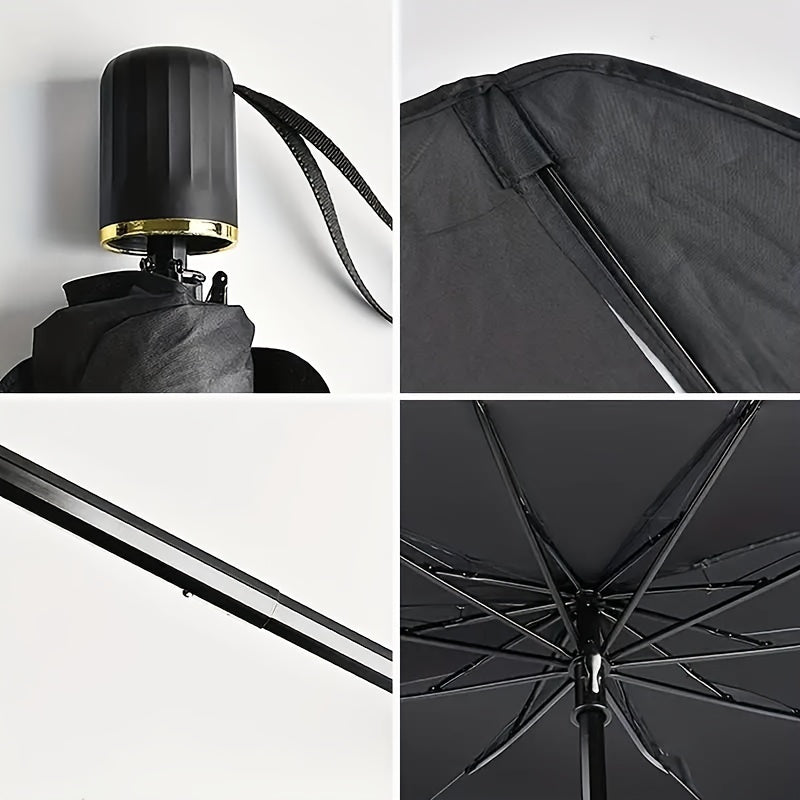 Reflective Titanium-Alloy Rollable Windshield Sunshade (Ø55.1 in)