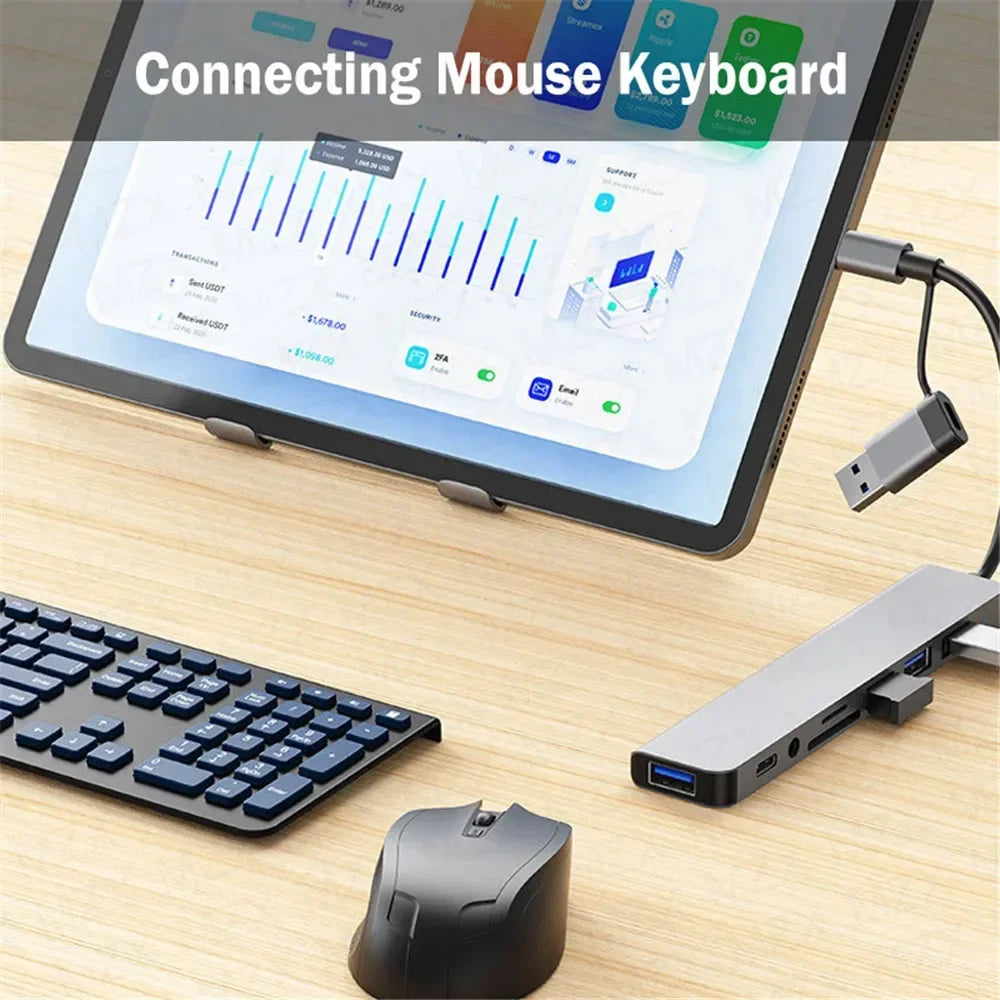 USB-C Hub 8-in-1 Aluminum SD & TF Reader