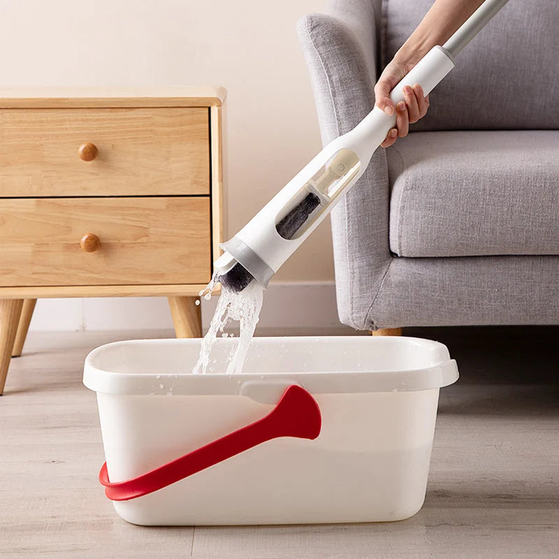 Floor Mop Easy-Squeeze Built-In Dispenser & 180° Swivel
