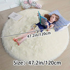 Round Fluffy Rug Ultra-Soft Polyester Non-Slip & Machine Washable
