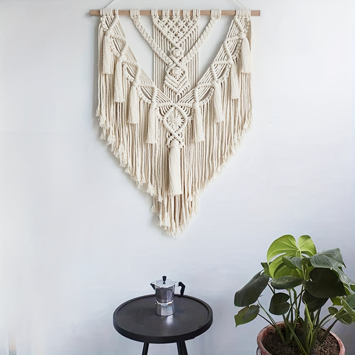 Handwoven Tapestry Wall Decor in Bohemian Macrame Style