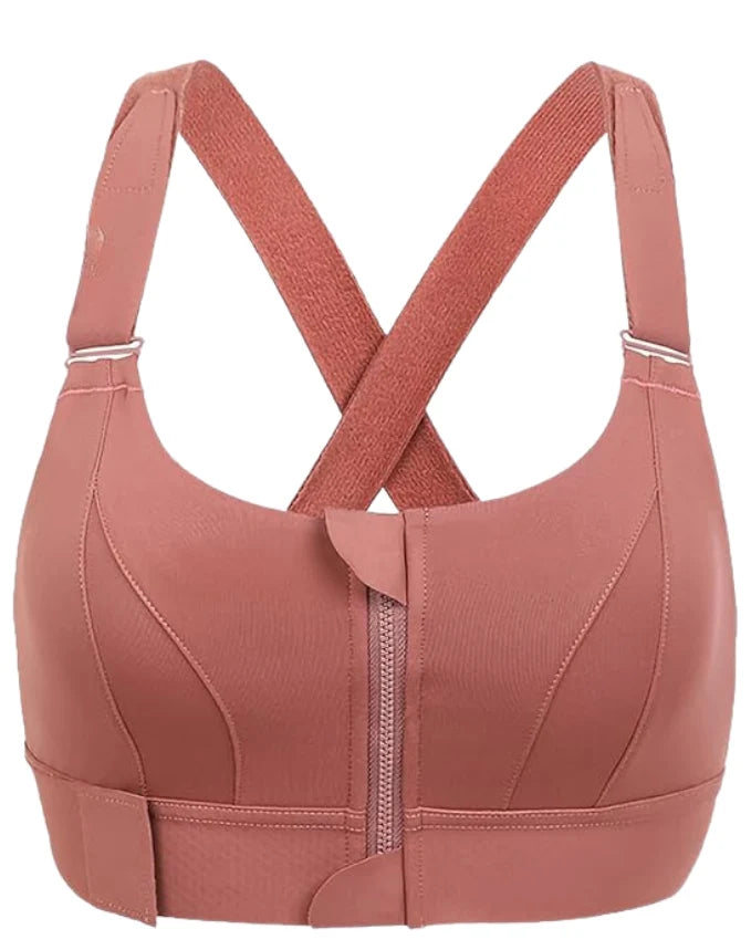 Sports Bra High Impact Front Zip & Adjustable Straps
