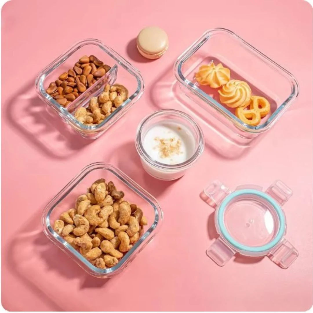 Lunchbox Borosilicate Glass Air-Tight Leak-Proof Oven & Microwave Safe
