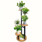 Wooden 6-Tier Round Plant Display Stand