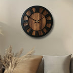 Classic Wooden Wall Clock with Roman Numerals