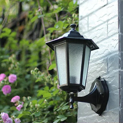 Motion Sensor Outdoor Wall Light with Black Metal Design