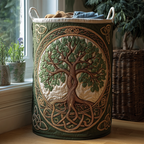 Quilted Cotton-Polyester Self-Standing & Foldable Laundry Basket
