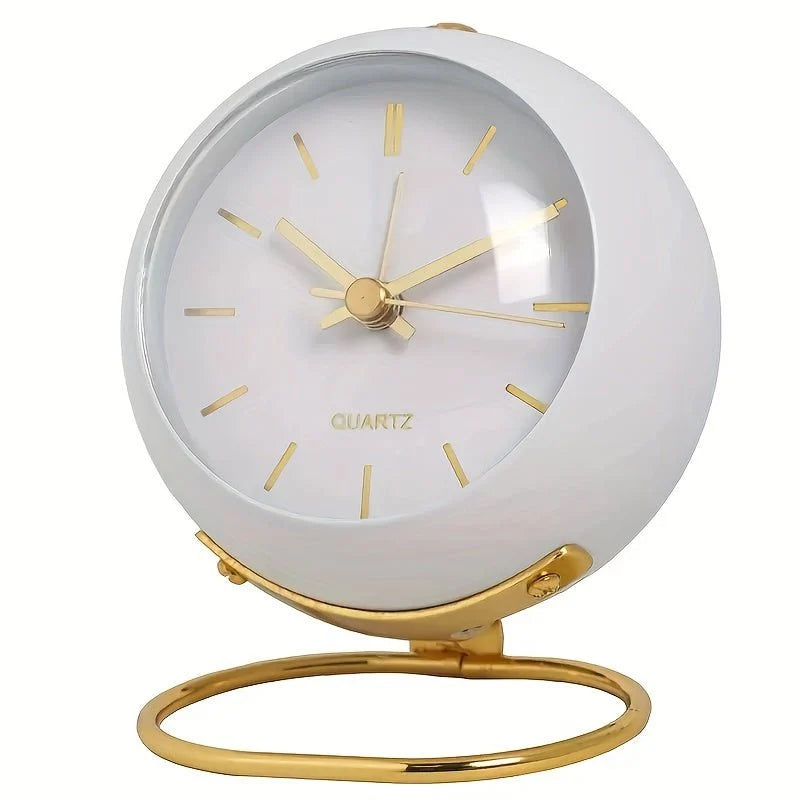 Analog Alarm Clock Silent Non-Ticking Night Light