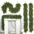Artificial Green Christmas Garland for Mantle and Stair Decoration