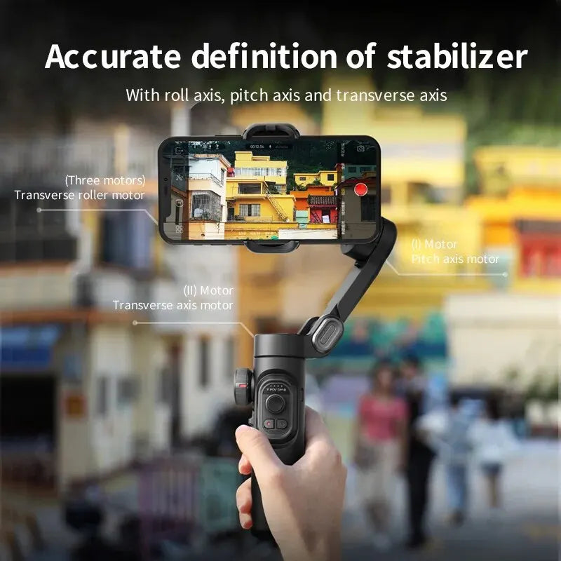 Smartphone Gimbal 3-Axis AI Tracking & Face Detection