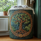 Quilted Cotton-Polyester Self-Standing & Foldable Laundry Basket