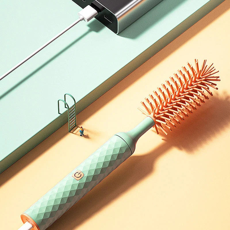 Electric Bottle Brush 360° Rotating Soft Silicone One-Button