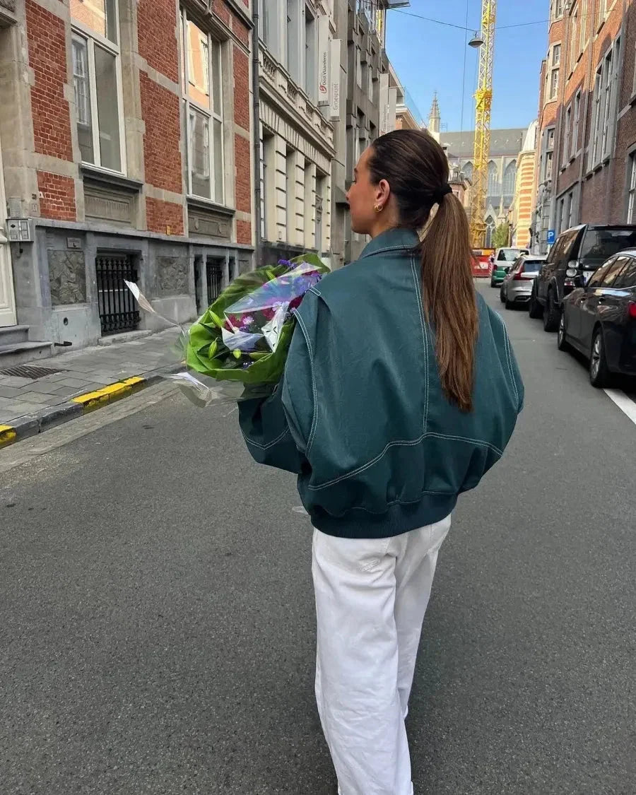 Jacket Oversized Vegan Leather Zip Closure