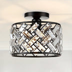 Elegant Semi Flush Mount Ceiling Light with Modern Crystal Design