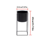 Contemporary Black Rectangular Plant Holder for Indoor Use