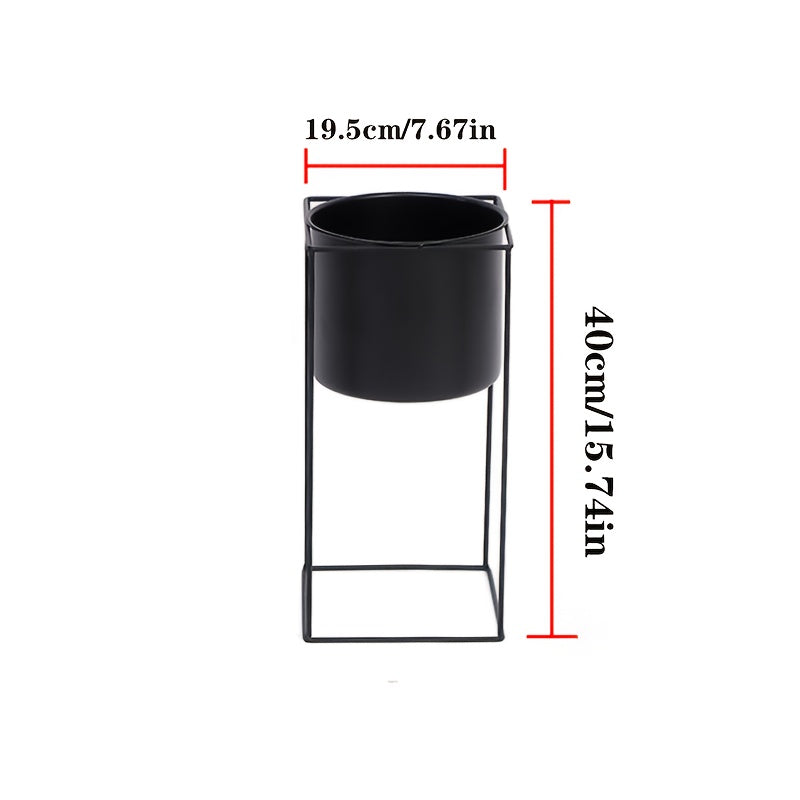 Contemporary Black Rectangular Plant Holder for Indoor Use