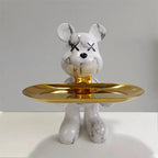 Decorative Bear Storage Figurine Resin Bowl
